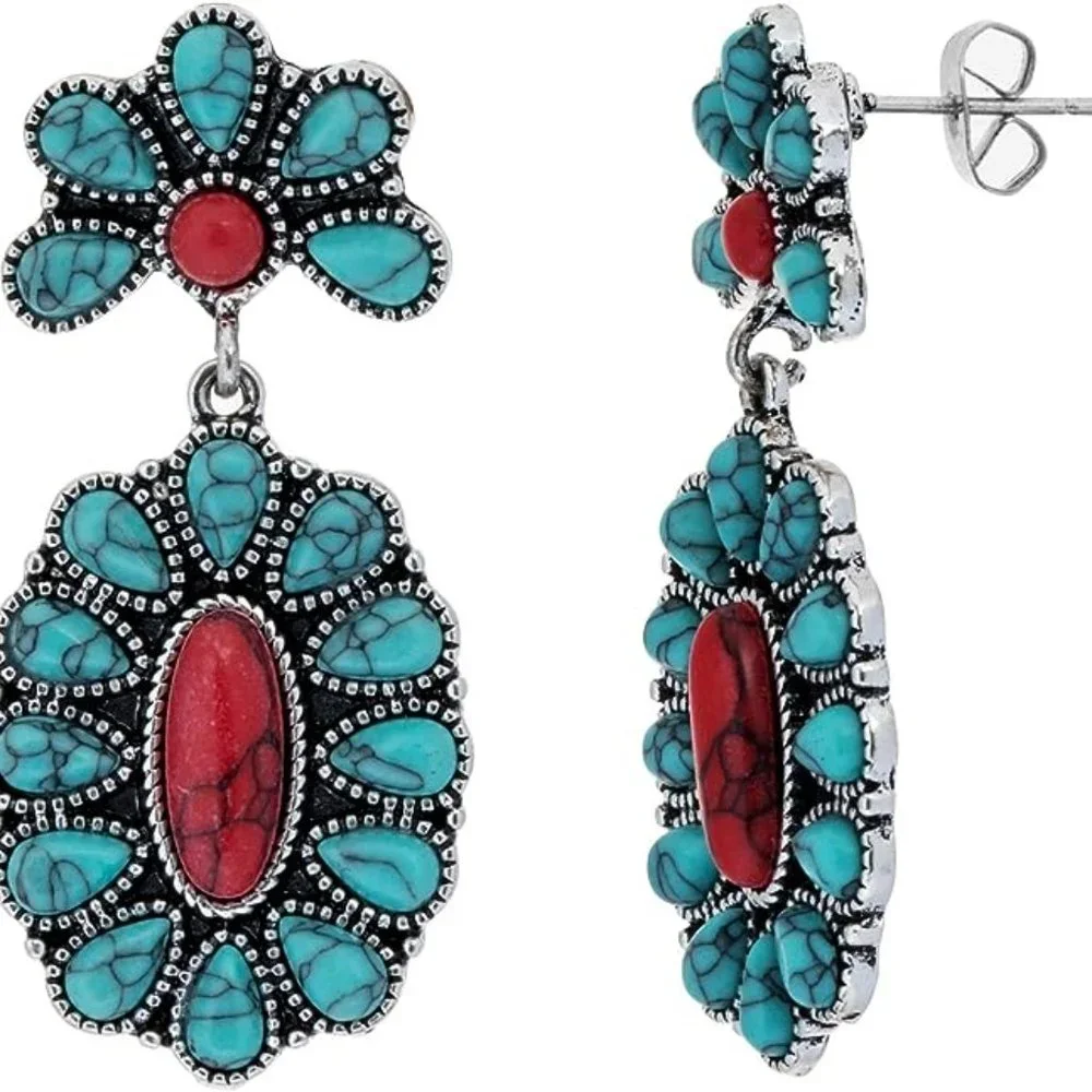 Anthropologie Bohemian Green Earrings
